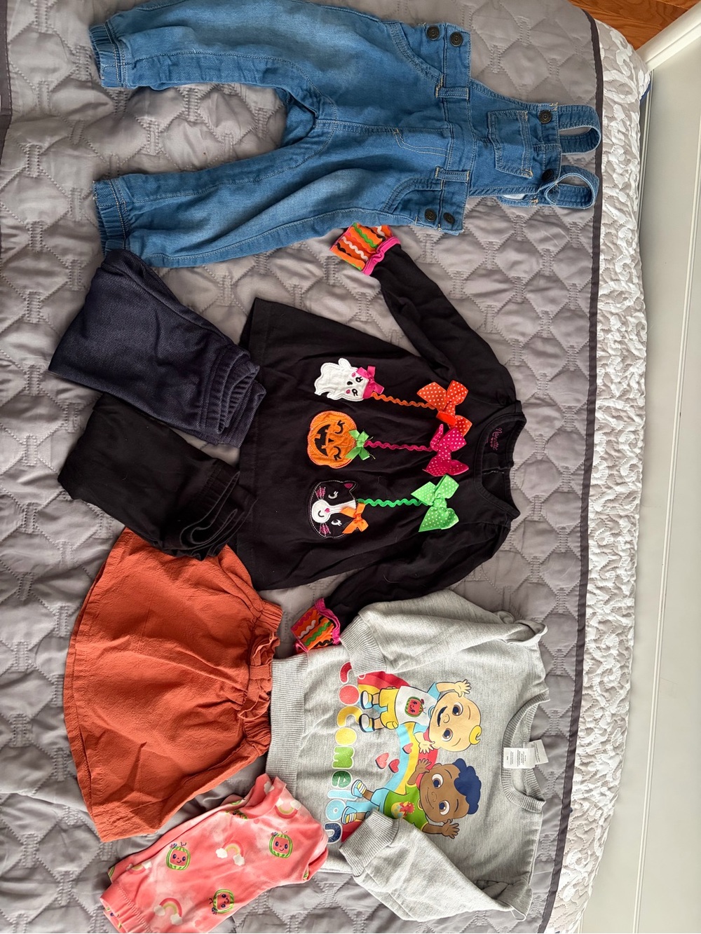 Nannette Kids Mix & Match Outfit Set - Black Halloween, Blue, Orange, Pink, Gray